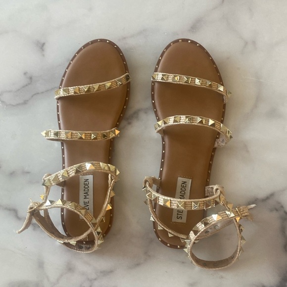 Steve Madden Shoes - Steve Madden Studded Gold Flats 8.5